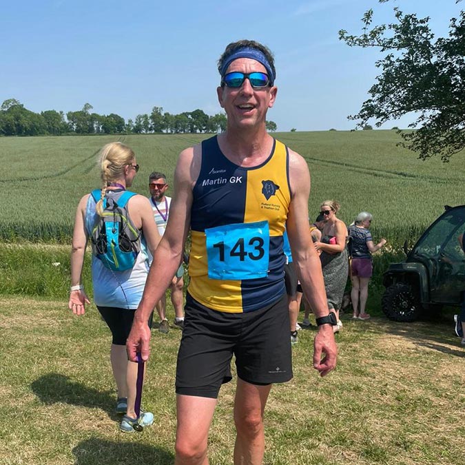 resident finished running in charity fundraiser